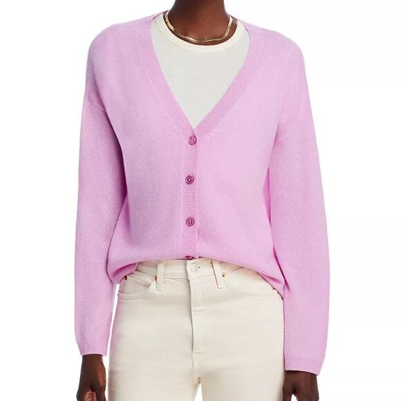 Bloomingdale's Sweaters - C by Bloomingdale's Cashmere V-Neck Cardigan - Pink - NWT XXL
